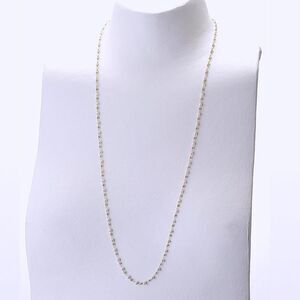 Freshwater Pearls 32" XL Chain Necklace 18K Solid Gold
